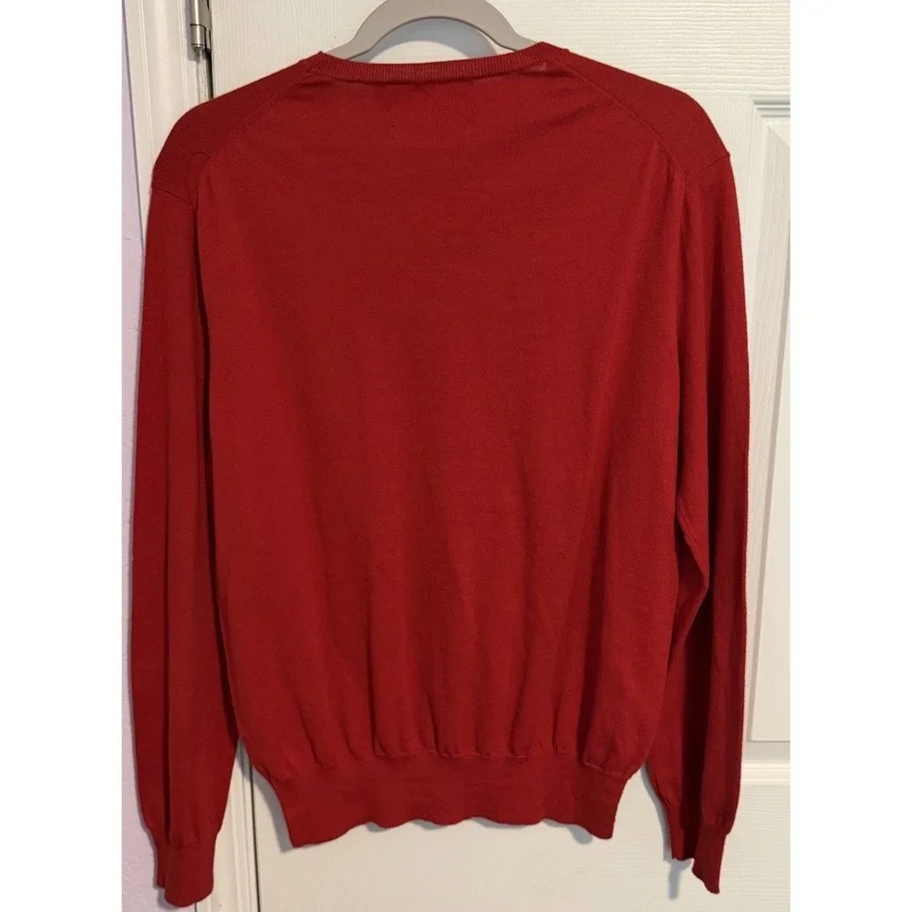 Polo Ralph Lauren Men's Small Crewneck Sweater Red 100% Pima Preppy Academia